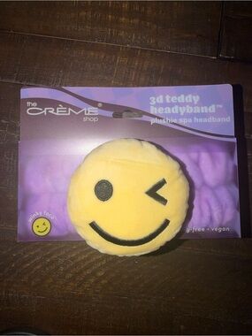 The Crème Shop Yellow Winky Face 3D Teddy Plushie Spa Headband